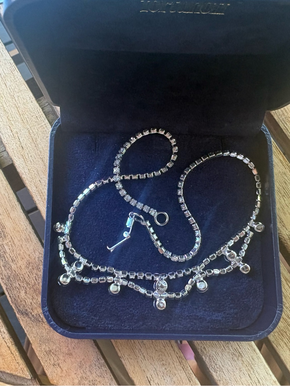 Silver-Tone Crystal Tennis Necklace and Bracelet Set